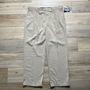 Windham‎ Pointe Mens Pleated Dress Pants Size W38 L29 Khaki Wrinkle Resistant